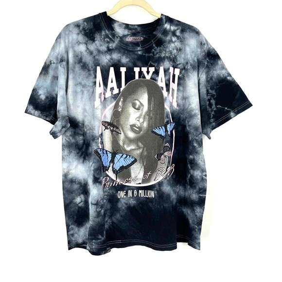Aaliyah Princess Of R&B One In A Million Portrait Tie Dye T-Shirt Size 1X NWOT - Picture 1 of 5